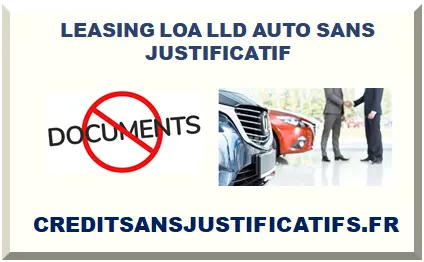 LEASING LOA LLD AUTO SANS JUSTIFICATIF DE REVENUS 2026-2027